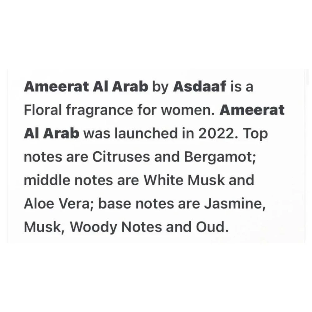 NEW- Asdaaf Ameerat Arab 3.4oz